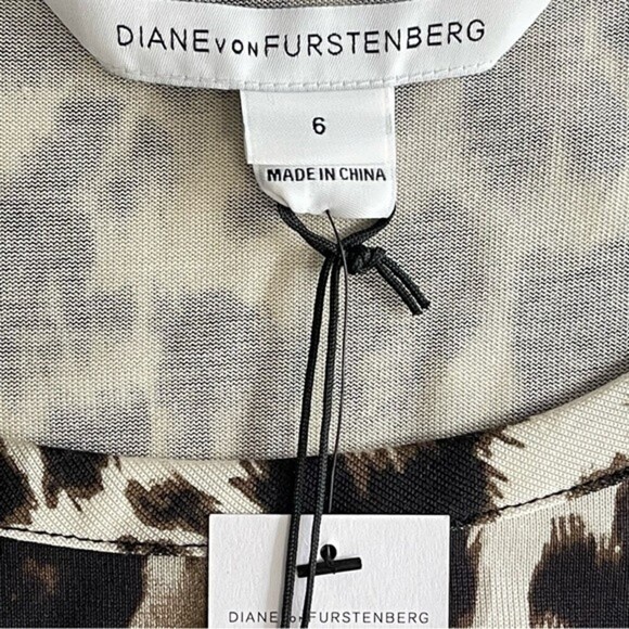 Diane von Furstenberg Dress 6 NWT Leopard Print Sheath Business Casual DVF Silk - Picture 9 of 9